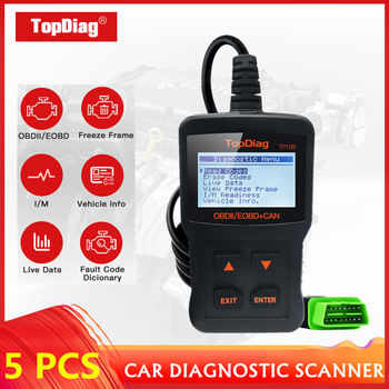 5PCS TopDiag TP109 Car Fault Diagnostic Instrument OBD2 Scanner ELM327 Support multilingual translation 2.4 Inch LCD Display